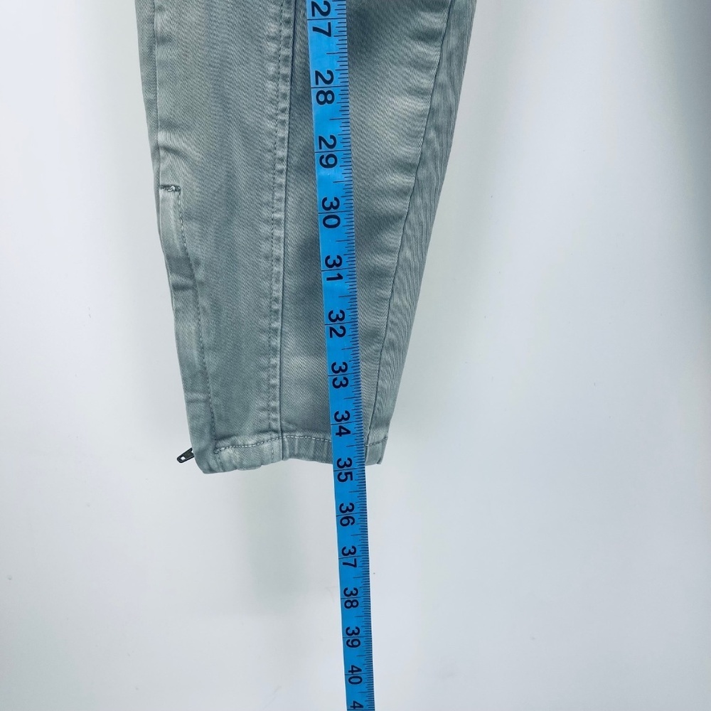 Anthropologie Pants Sz 27 Women’s Moto Utility Trouser Skinny Sage Green - Picture 5 of 13